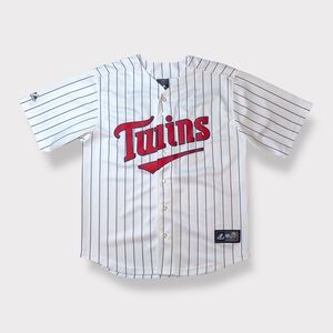 Majestic MLB Minnesota Twins #33 Justin Morneau White Jersey | Size Youth XL